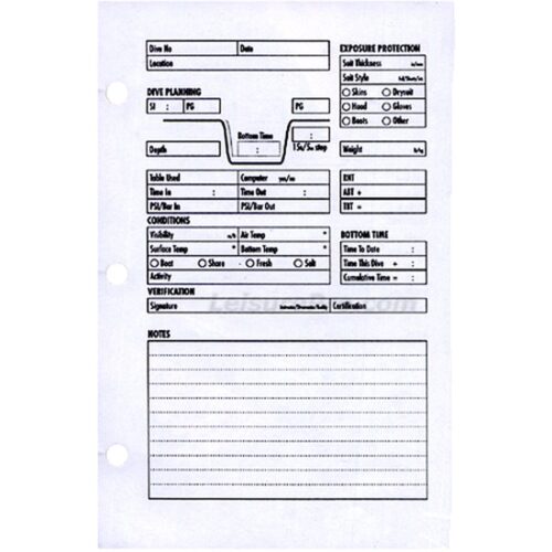 Refill Pages For #1719 Zippered Log Book