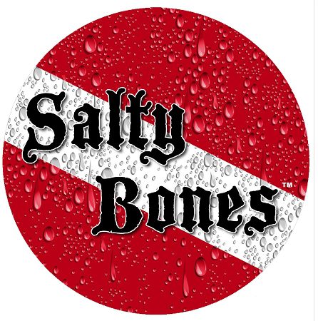 Salty Bones Dive Flag Sticker - 5.5" Circle