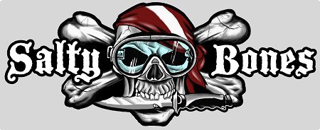 Skull With Knife & Dive Flag Bandana Sticker - 4.3" X 11"