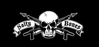 Black With Skull And Crossed Spearguns Sticker - 4.3" X 11"