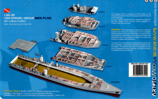 Spiegal Grove Deck Key Largo - 3D Dive Site Card