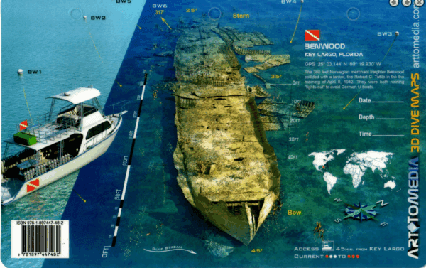 Benwood Key Largo - 3D Dive Site Card
