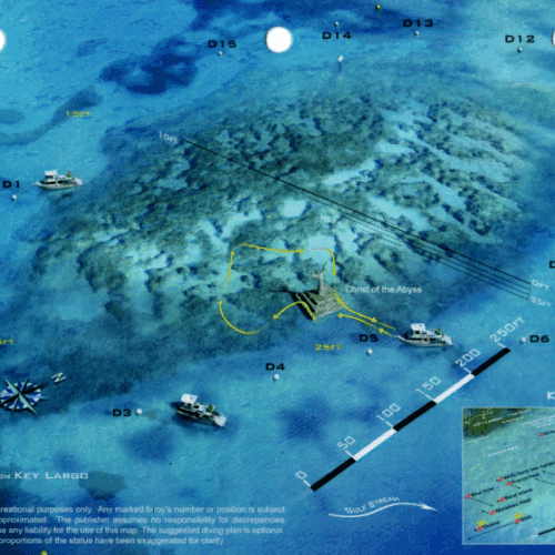 Dry Rocks / Christ Of The Abyss Key Largo - 3D Dive Site Card