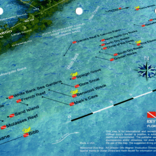 Grecian Rocks Key Largo - 3D Dive Site Card