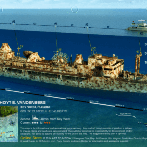 Vandenburg Key West - 3D Dive Site Card