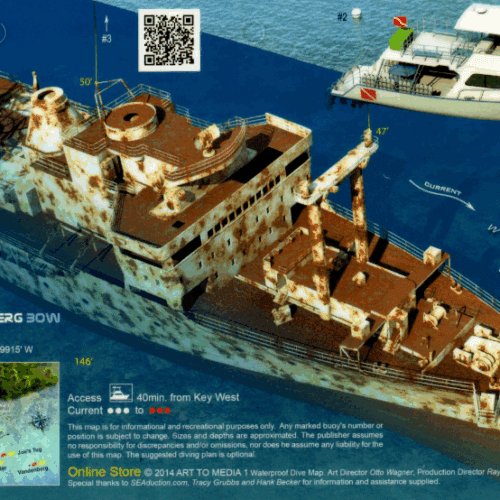 Vandenburg Bow Key West - 3D Dive Site Card