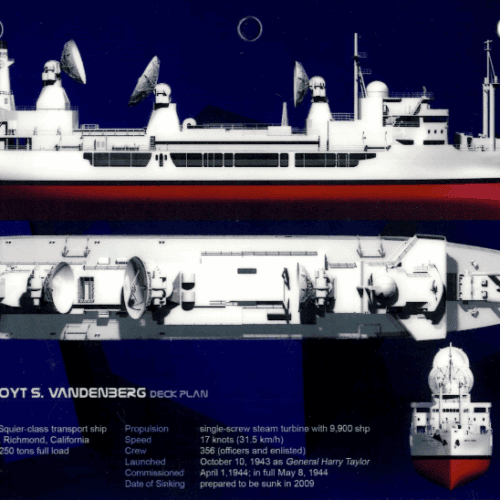 Vandenburg Deck Key West - 3D Dive Site Card