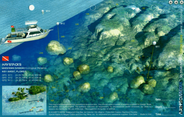 Western Sambo Key West - 3D Dive Site Card