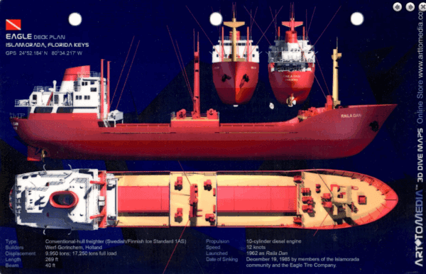Eagle Deck Islamorada - 3D Dive Site Card