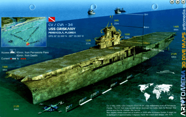 Oriskany Pensacola - 3D Dive Site Card