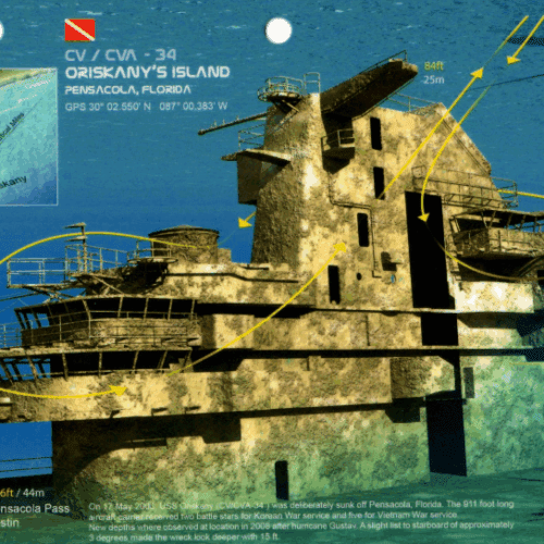 Oriskany Island Pensacola - 3D Dive Site Card