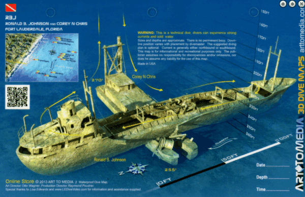 Rbj Florida Ft Lauderdale - 3D Dive Site Card