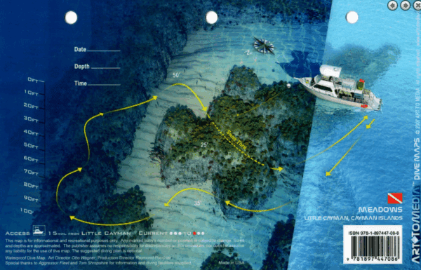 Marylin'S Cut Meadows Little Cayman - 3D Dive Site Card