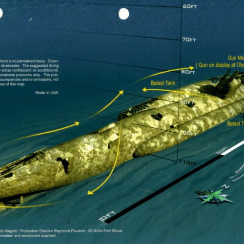 U 352 North Carolina - 3D Dive Site Card