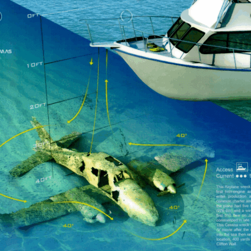 Cessna Wreck New Providence - 3D Dive Site Card