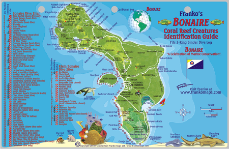 Bonaire Map & Fish Id Card