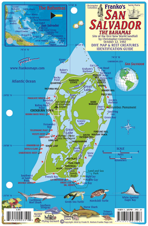 San Salvador Island Map & Fish Id Card