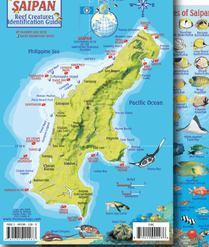 Saipan Map & Fish Id Card
