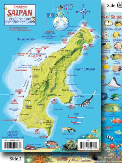 Saipan Map & Fish Id Card