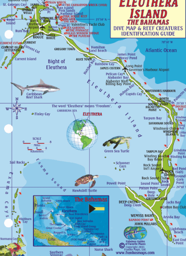 Eleuthera Island Map & Fish Id Card