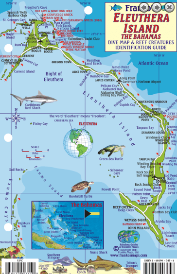 Eleuthera Island Map & Fish Id Card
