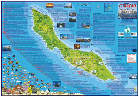 Curacao Folding Guide & Dive Map