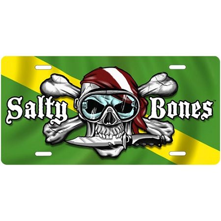 Nitrox Flag With Skull License Plate - Metal