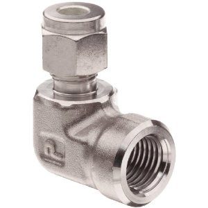 Elbow Adapter - 1/4" FNPT To 1/8" Tube Stainless Steel