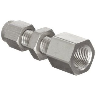 Bulkhead Adapter - 1/4" Tube To 1/4" FNPT Stainless Steel