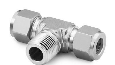 Branch Tee - 1/4" MNPT To 1/4" Tube To 1/4" Tube Stainless Steel