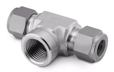 Branch Tee - 1/4" FNPT To 1/4" Tube To 1/4" Tube Stainless Steel