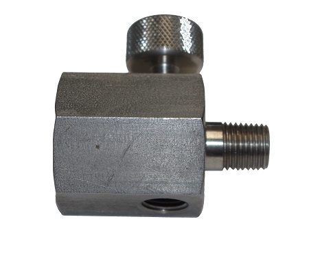 Bleeder Body - 1/4" MNPT To 1/4" FNPT With 1/4" MNPT Gauge Port -