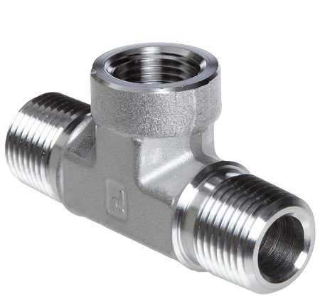 Branch Tee - 1/2" FNPT To 1/2" MNPT To 1/2" MNPT Stainless Steel