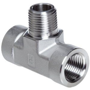 Branch Tee - 1/4" FNPT To 1/4" MNPT To 1/4" MNPT Stainless Steel