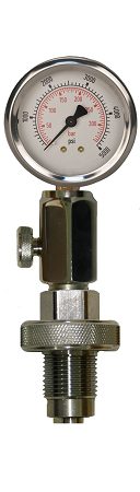 Din Tank Checker With 5000 Psi Steel Gauge & Bleed Screw
