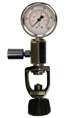 Yoke Tank Checker With 5000 Psi Steel Gauge & Push Button Bleeder
