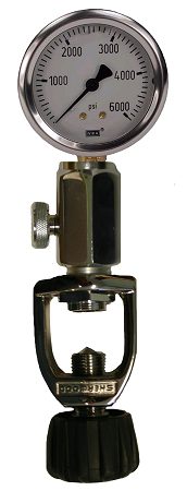 Yoke Tank Checker With 6000 Psi Liquid Filled Gauge & Bleed Screw