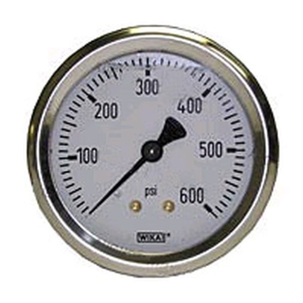 0-600 Psi Liquid Filled Gauge With Back Post