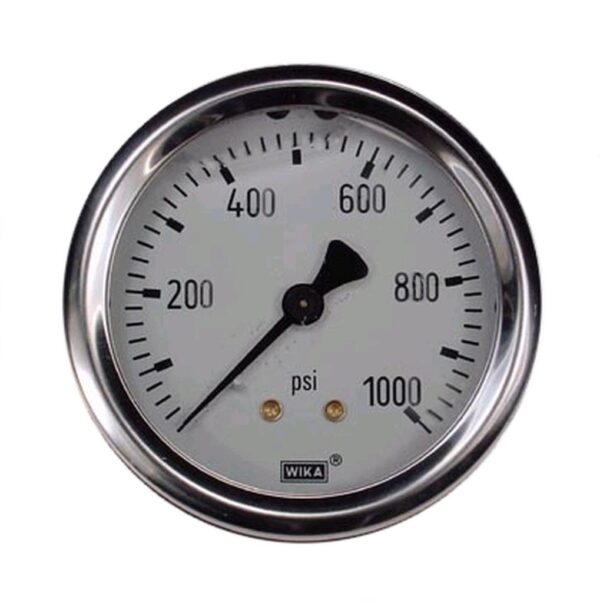0-1000 Psi Liquid Filled Gauge With Back Post