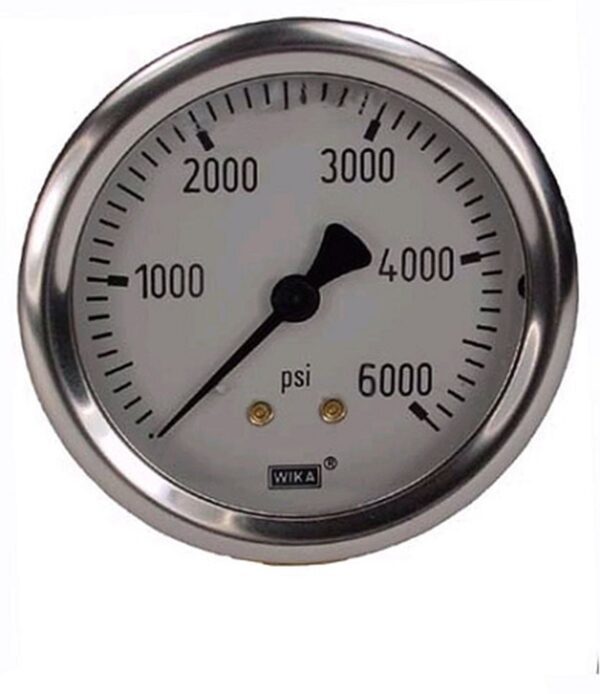 0-6000 Psi Liquid Filled Gauge With Back Post