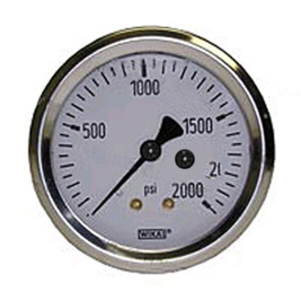 0-2000 Psi Liquid Filled Gauge With Back Post