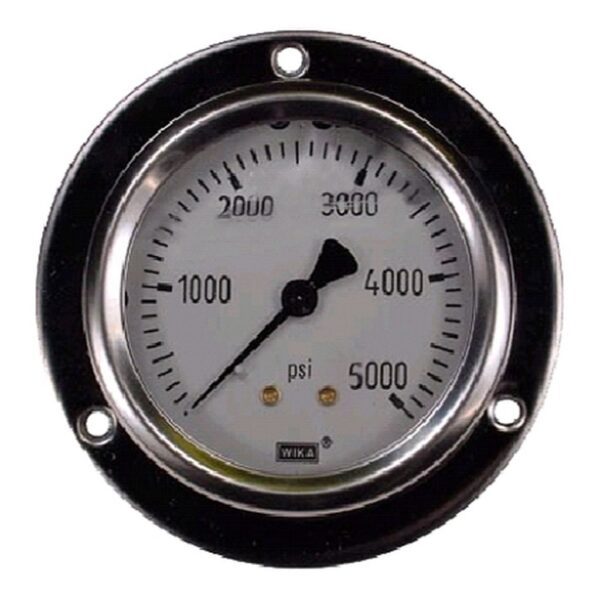 0-5000 Psi Liquid Filled Gauge With Back Post And Flange - 4.0" F