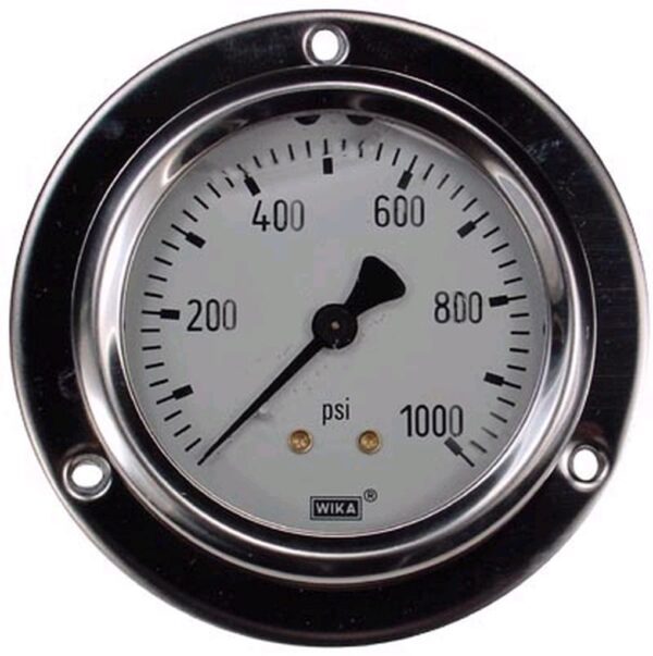 0-1000 Psi Liquid Filled Gauge With Back Post & Flange