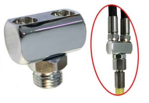 1 To 2 Hose Adapter - 9/16 X 18 Unf To Double 3/8 X 24 Unf