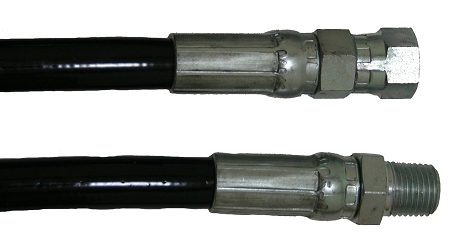 Fill Whip - 5 Ft Whip With 1/4" MNPT To 1/4" A/N Jic Swivel Stain