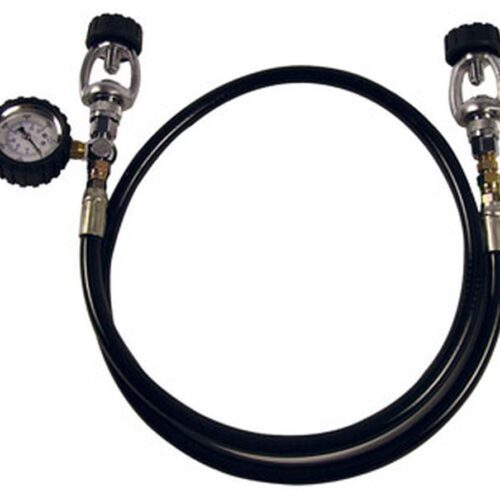 Air Transfer Whip With 2 Yokes Pressure Gauge And Quick Bleed Scr