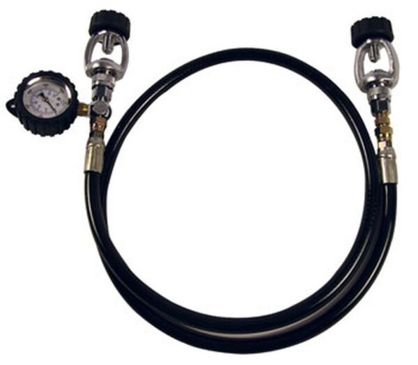 Air Transfer Whip With 2 Yokes Pressure Gauge And Quick Bleed Scr