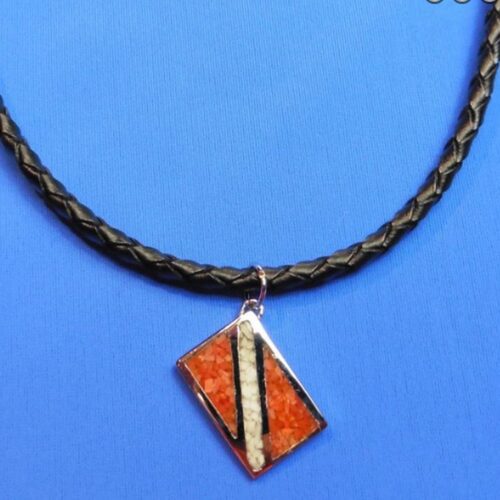 Dive Flag Pendant Necklace With Leather Cord - Comes In 17.5"-19"