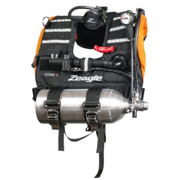 Code 3 Black, Rescue Vest W/Inflator Hose And Re
