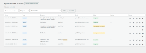 SL-PI-WLQE(2) SL Waivers, Leases, Questionair, & Events – WordPress Plugin